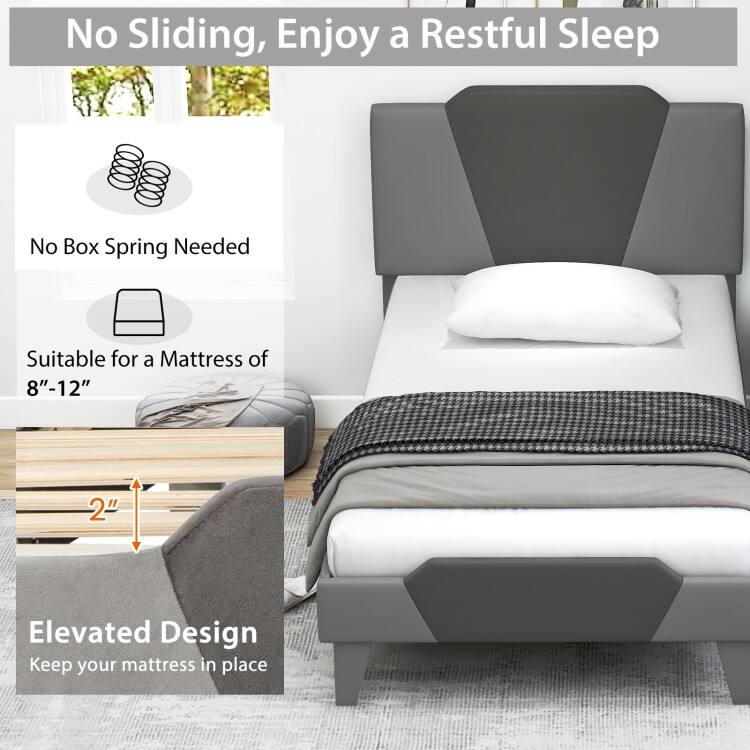 Modern Velvet Bed Frame with Anti-Slip Feet and Strong Slats