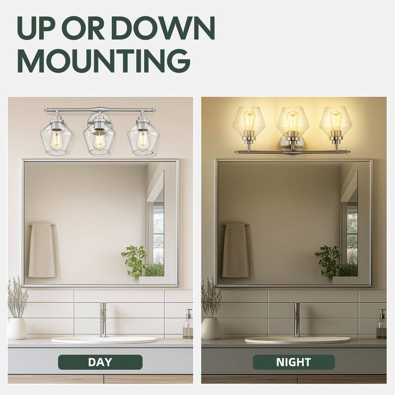 3/4-Light Modern Bathroom Vanity Light