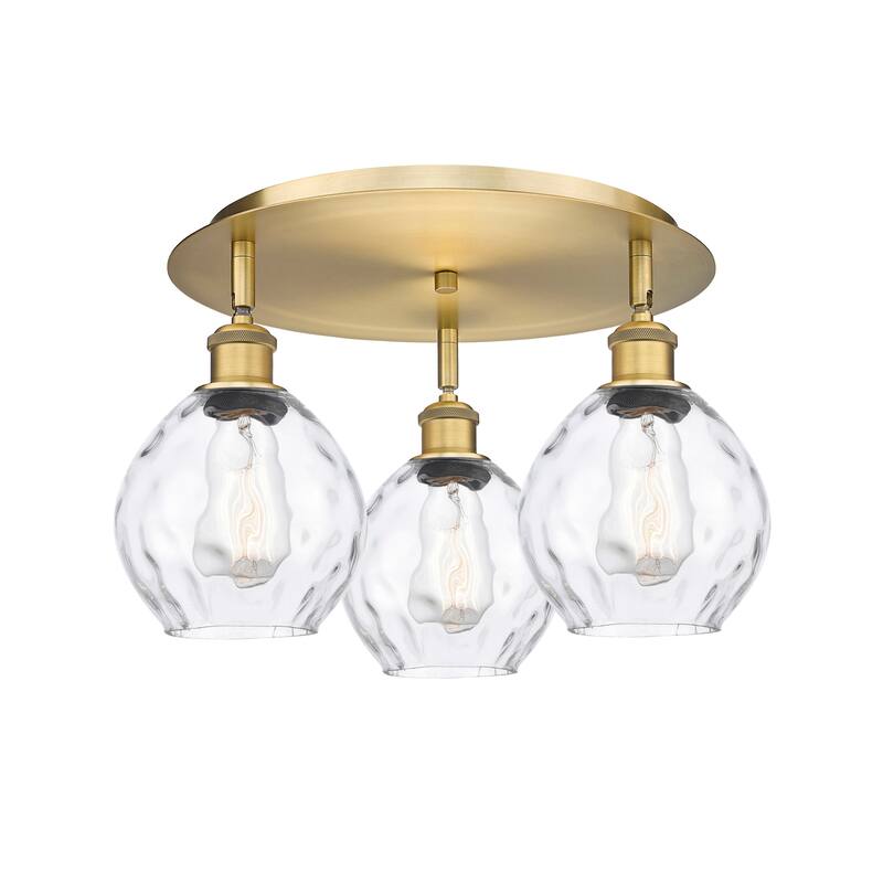 Innovations Lighting 516-3C-9-18 Waverly Flush Waverly 3 Light 18" - Brushed Brass / Clear