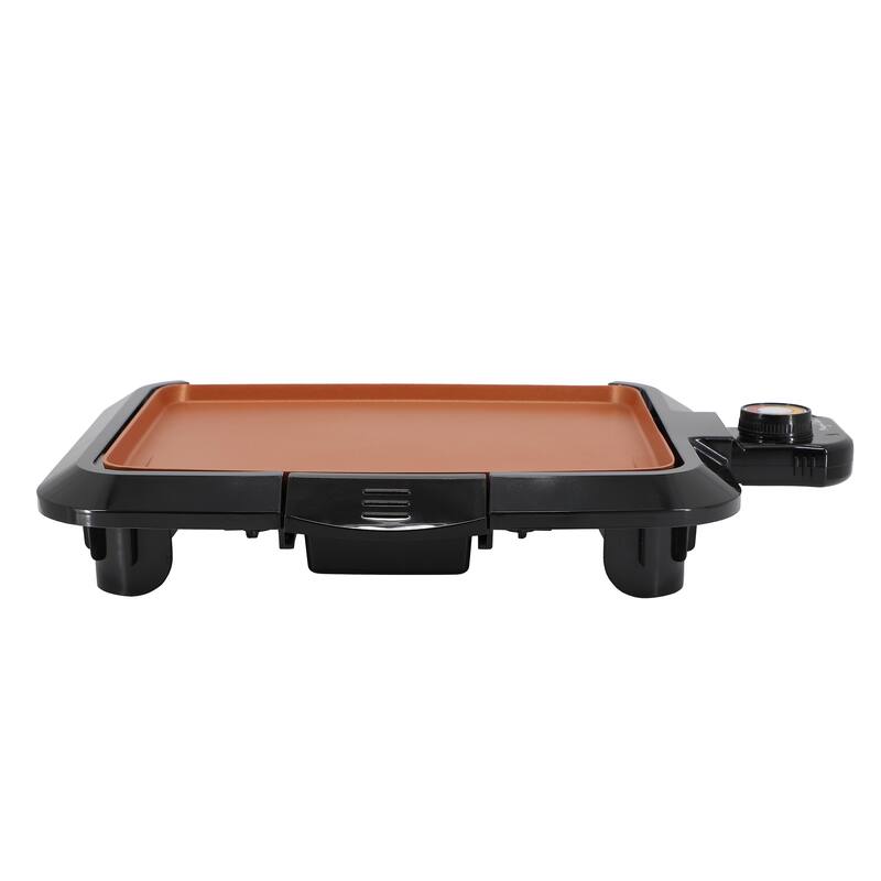 10.63 Inch Copper Coating Nonstick Electric Griddle with Temperature Control