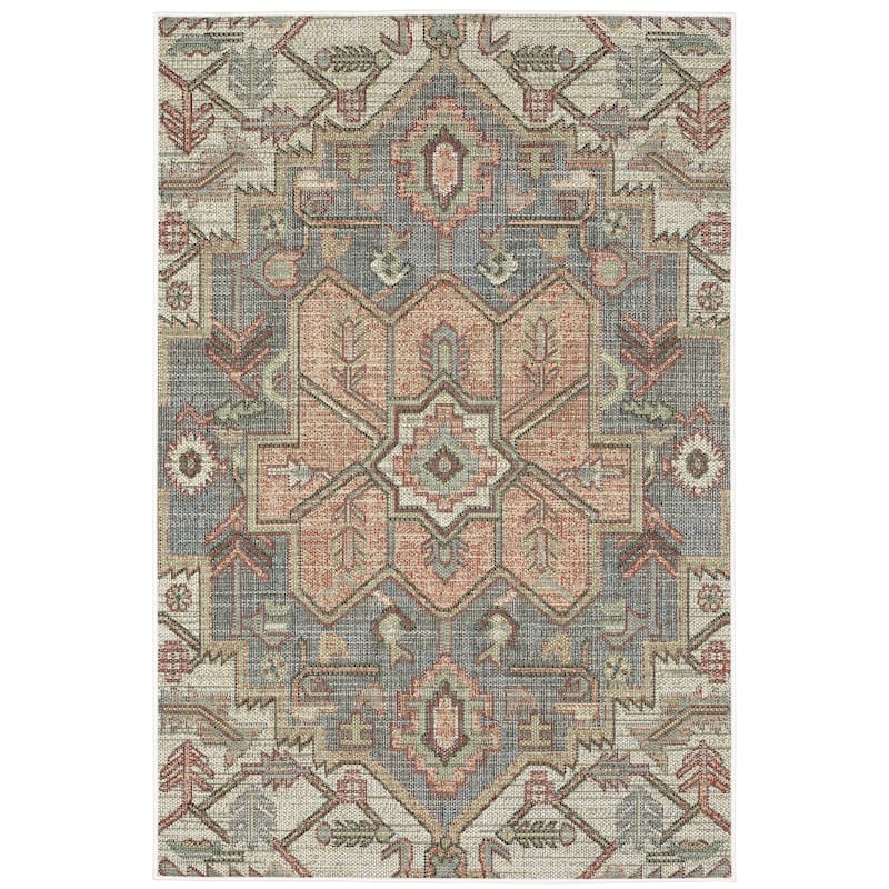 Davie Blue Various Colors Geometric Outdoor Casual Area Rug