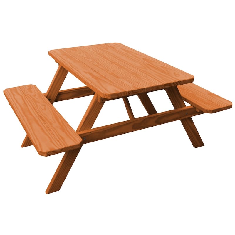 Pine 4' Picnic Table with Attached Benches