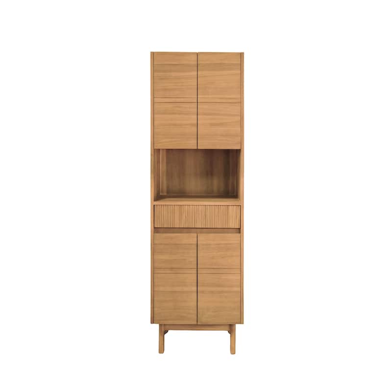 Avanity Kayla 20 in. Natural Teak Freestanding Linen Cabinet - 20"W x 15.7"D x 68.7"H - Stained - 20"W x 15.7"D x 68.7"H - Natural Teak