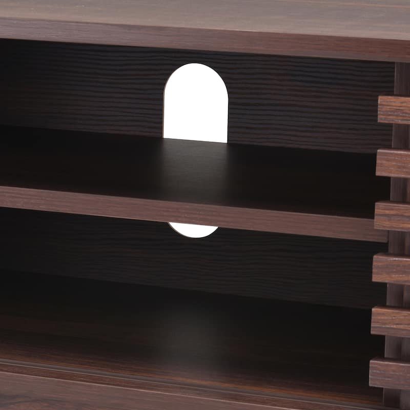 TV Stand for TV Up to 59 Inch, Entertainment Center with Storage Cabinet and Sliding Door