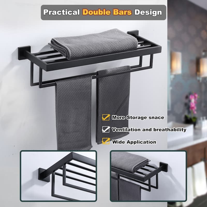 WOWOW 2-Tier Stainless Steel Bath Towel Rack