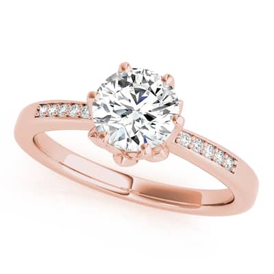 Auriya 14k Rose Gold Lab Grown Round Diamond Engagement Ring 0.50 to 5.00 ct. tw. (F-G VS)