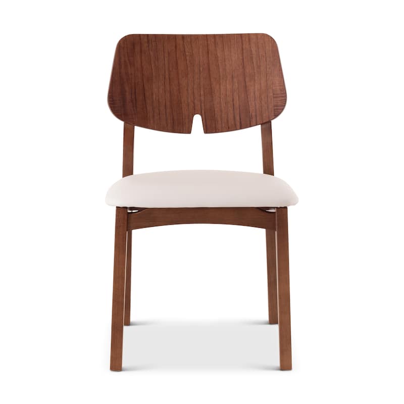 Beth Wooden Dining Chair - Shimmy Cream, Nogal
