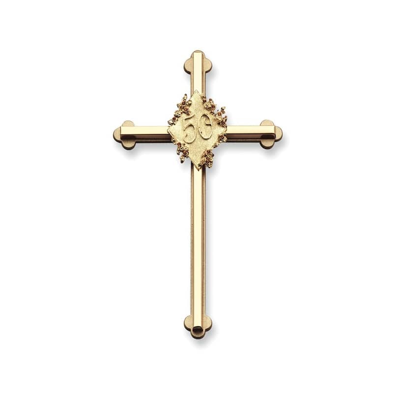 Curata 50th Anniversary Gold-Tone Metal Wall Cross