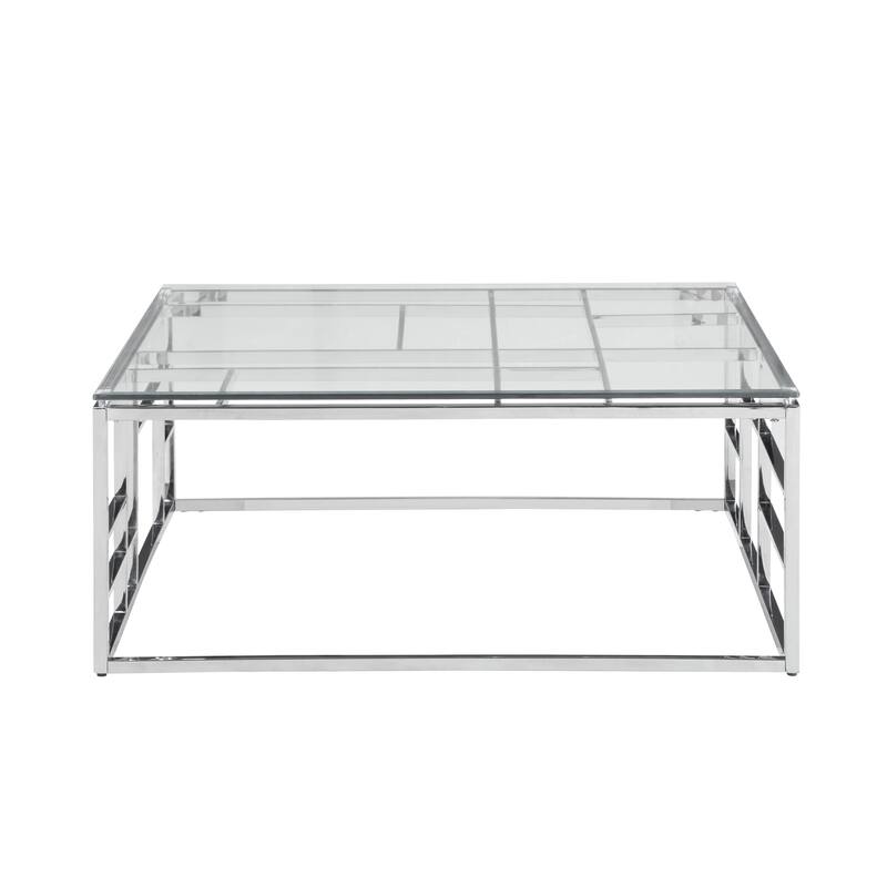 Somette 39" Square Glass Top with Ladder Style Frame