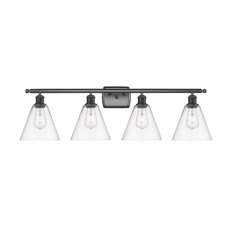 Innovations Lighting 516-4W-11-38 Berkshire Vanity Berkshire 4 Light - Matte Black / Clear