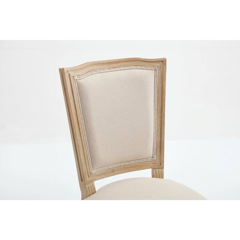 Set of 2 French Country Dining Chairs, Upholstered with T-Shaped Back