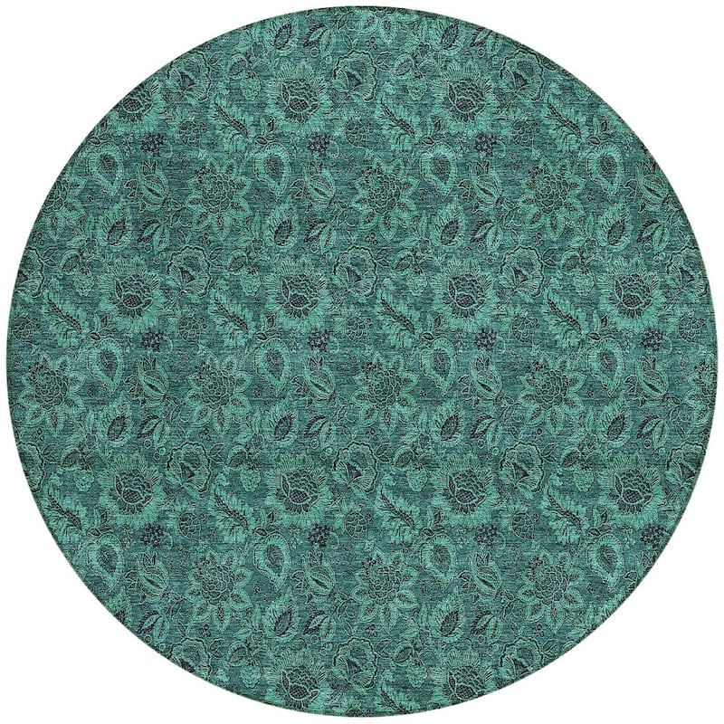 HomeRoots Floral Transitional Rectangle Outdoor Rug