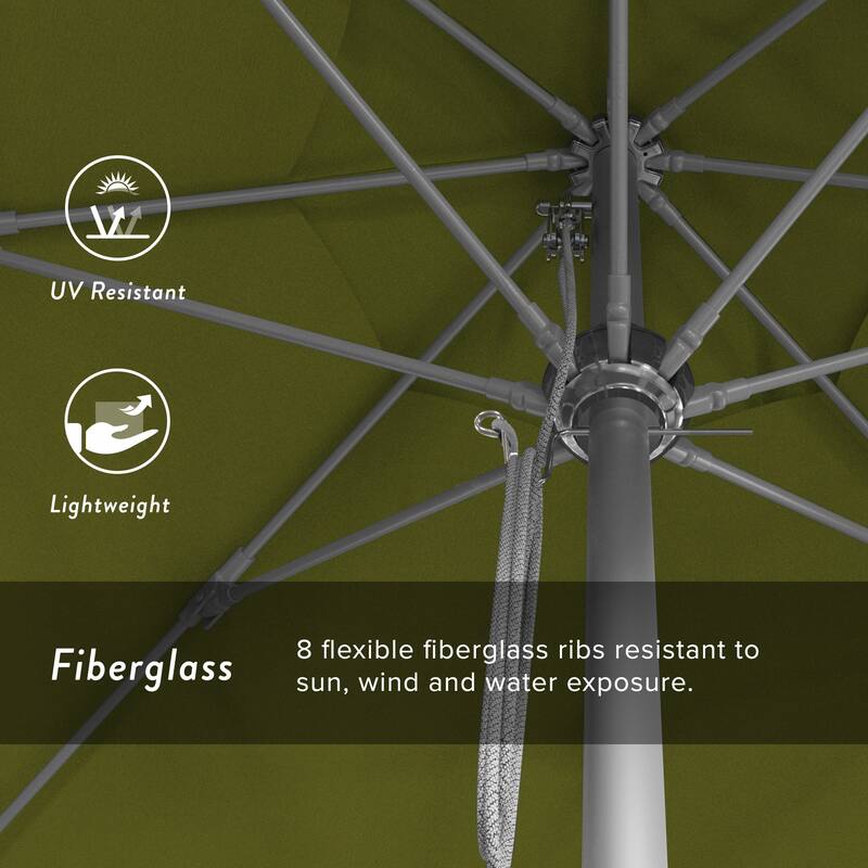California Umbrella 11' Venture Series Patio Umbrella Silver Aluminum Pole Fiberglass Ribs Pulley Lift Pacifica