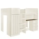 preview thumbnail 8 of 11, Wood Full Size Loft Bed with Built-in Wardrobe, Desk, Shelves, Drawers
