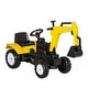 preview thumbnail 1 of 8, Kids Pedal-Powered Ride-On Digger with Functional Bucket and Steering, Ages 3-6 Yellow