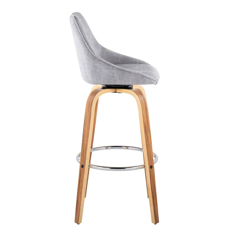 Carson Carrington Alba 30" Fixed-Height Bar Stool with Bent Wood Legs & Round Footrest (Set of 2)