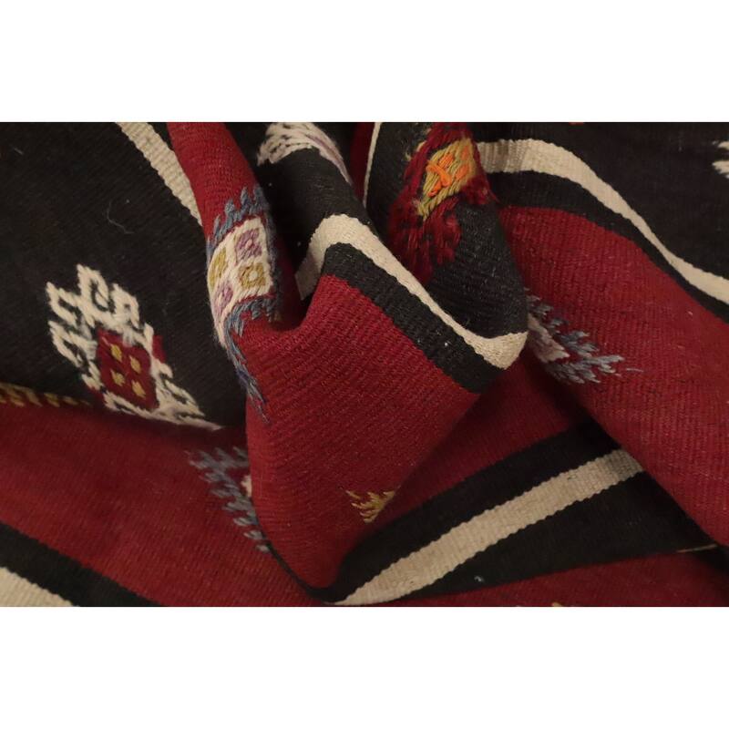 Hand Woven Oriental 100% Wool Carpet Southwestern Tribal Multi-Colored Kilim Area Rug - 9' 0'' X 5' 0''