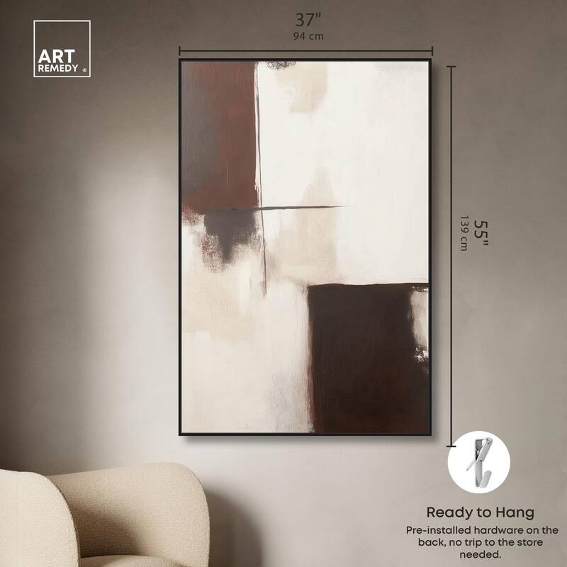 Burgundy and Beige Canvas by Art Remedy