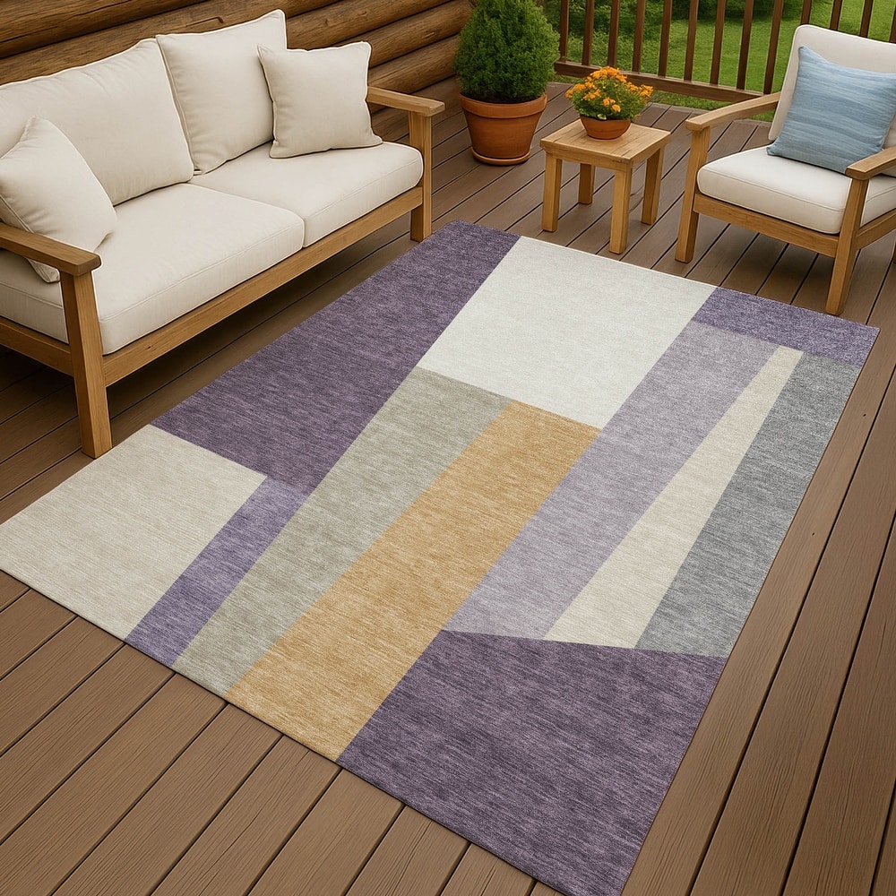 Machine Washable Indoor/ Outdoor Contemporary Jolie Chantille Rug