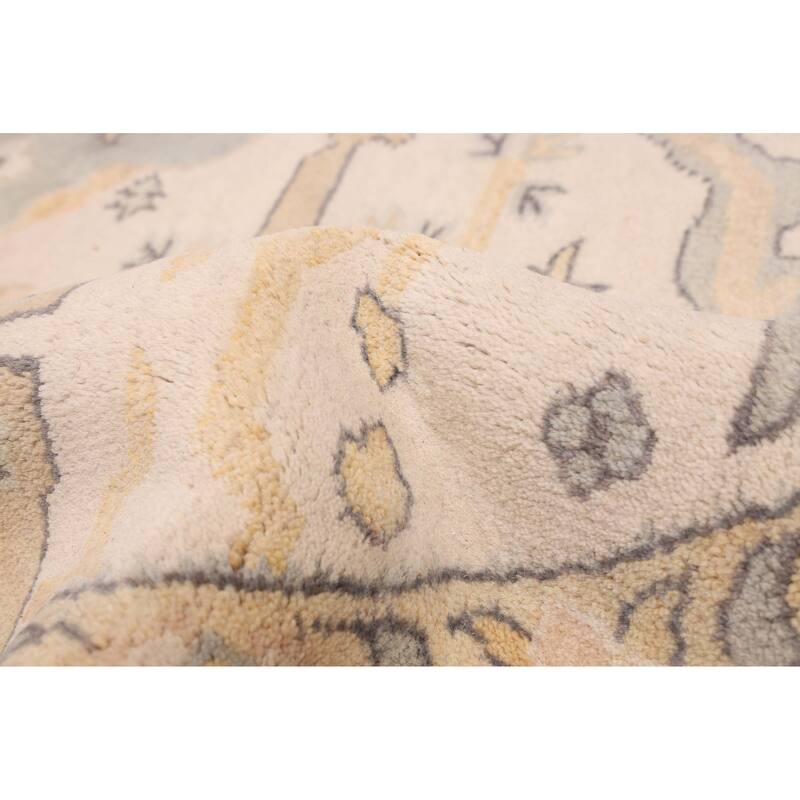 ECARPETGALLERY Hand-knotted Royal Oushak Ivory Wool Rug - 9'6 x 9'4