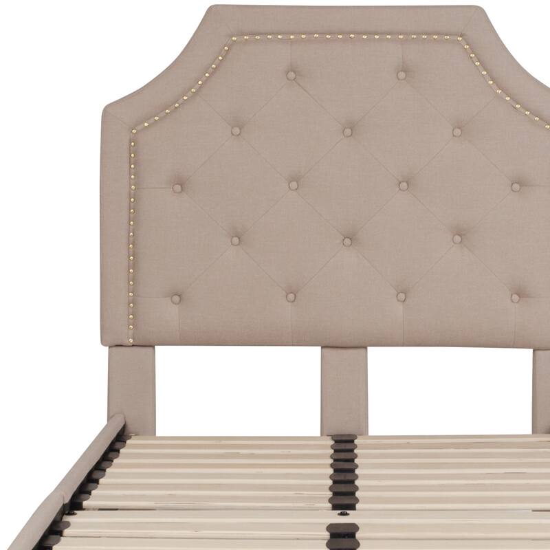 Arched Tufted Upholstered Platform Bed