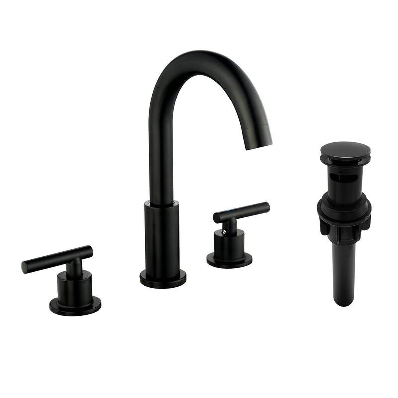 Widespread Bathroom Sink Faucet With Drain Assembly 3 Holes 8 Inch Bathroom Faucets Two Handle Modern Lavatory Basin Vanity Taps
