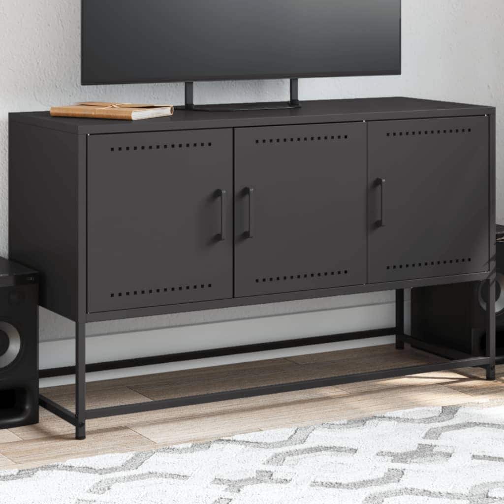 vidaXL TV Stand Entertainment Center Media Unit Furniture Living Room Steel - 15.4 x 39.6 x 23.8