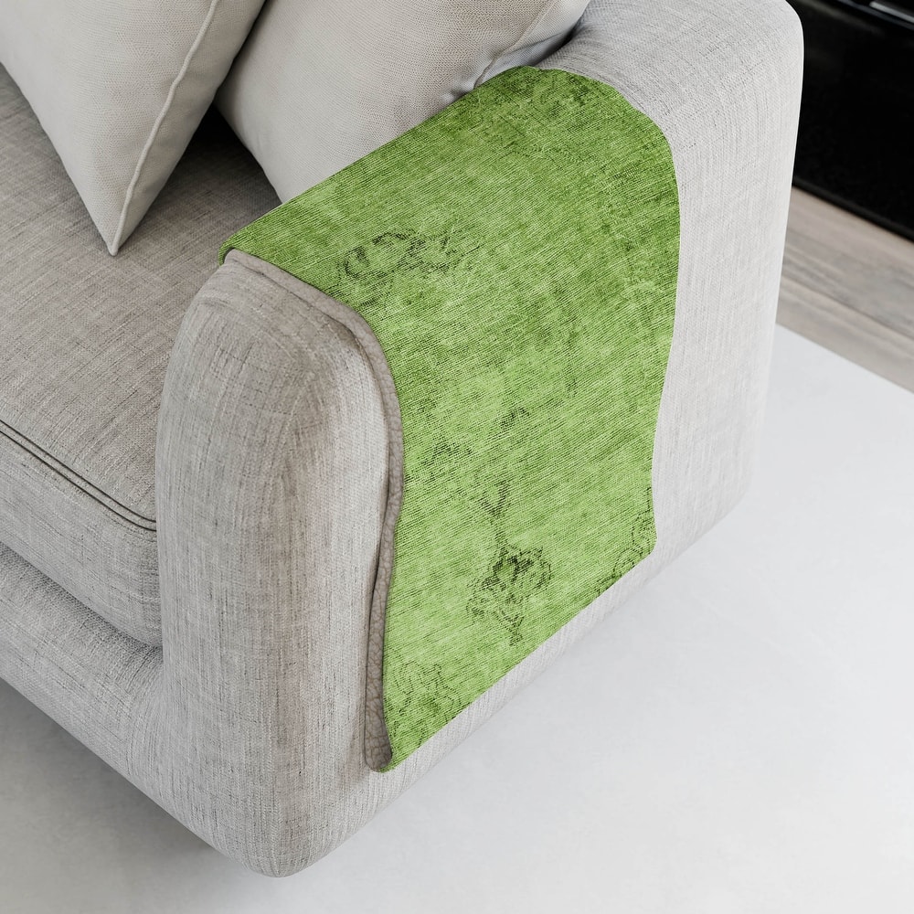 Premium Machine Washable Vintage Traditional Sherpa Throw Blanket