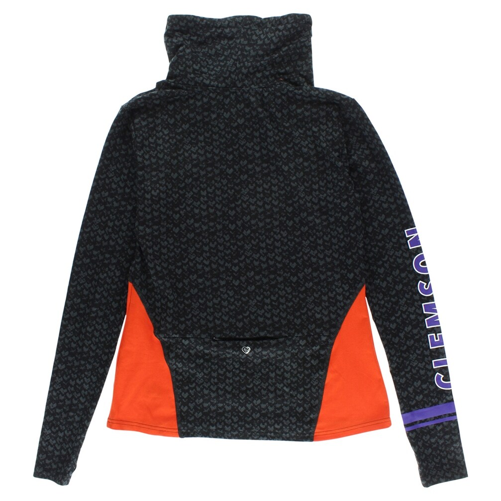 Shop Colosseum Womens Clemson Tigers Scaled Cowl Neck Pullover