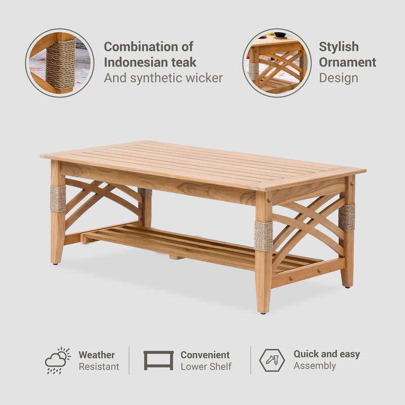 Cambridge Casual Carmel 4-Piece Indonesian Teak Patio Conversation Set
