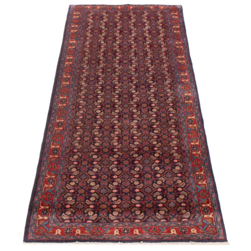 ECARPETGALLERY Hand-knotted Andelz Navy Wool Rug - 3'6 x 10'2