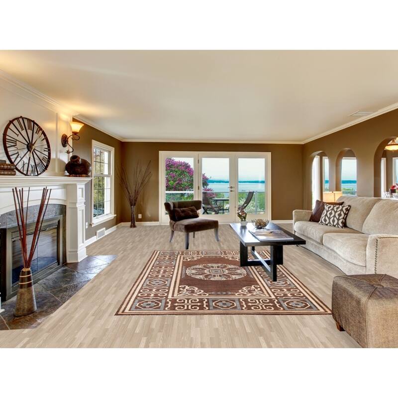 Brown Geometric Gabbeh Persian Wool Area Rug Handmade Office Carpet - 6'0" x 9'7"