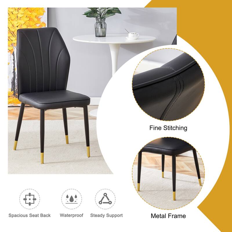 Modern 5-Piece Dining Set with Rectangular Table & Widened Backrest Chairs