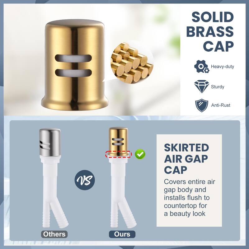 WOWOW Pull Down Sprayer Kitchen Faucet with Dishwasher Air Gap