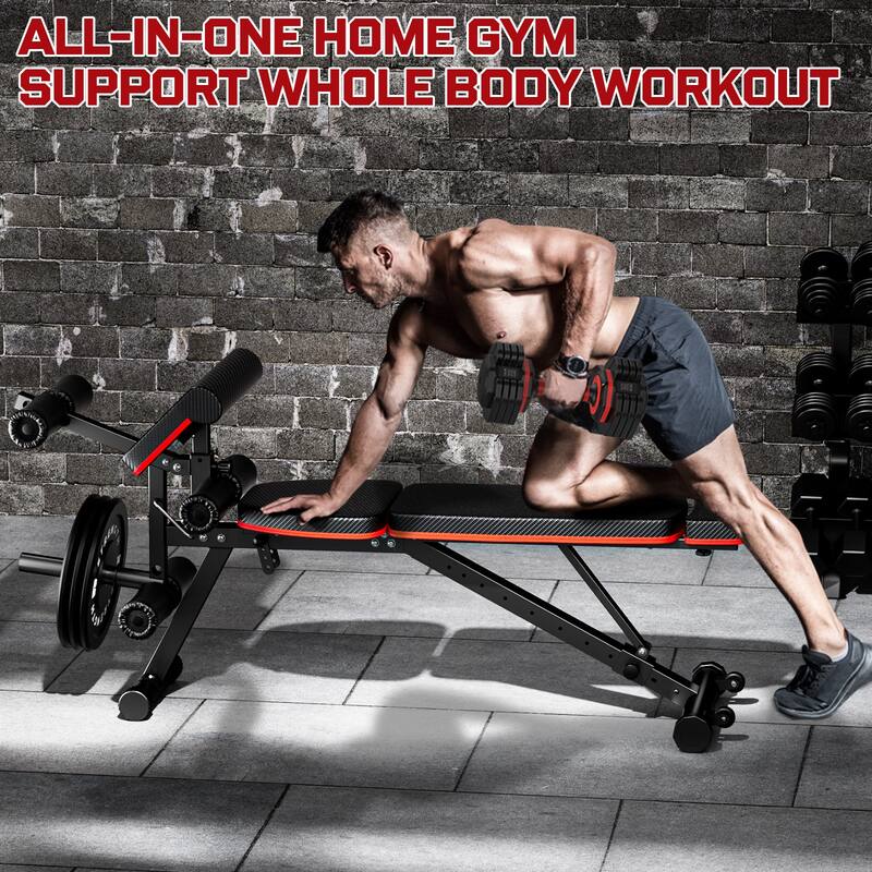 Weight Bench Workout Bench for Home Gym with Extended Headrest