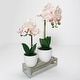 preview thumbnail 21 of 20, Artificial Phalaenopsis Orchid Flower Arrangement in White Pot 13in