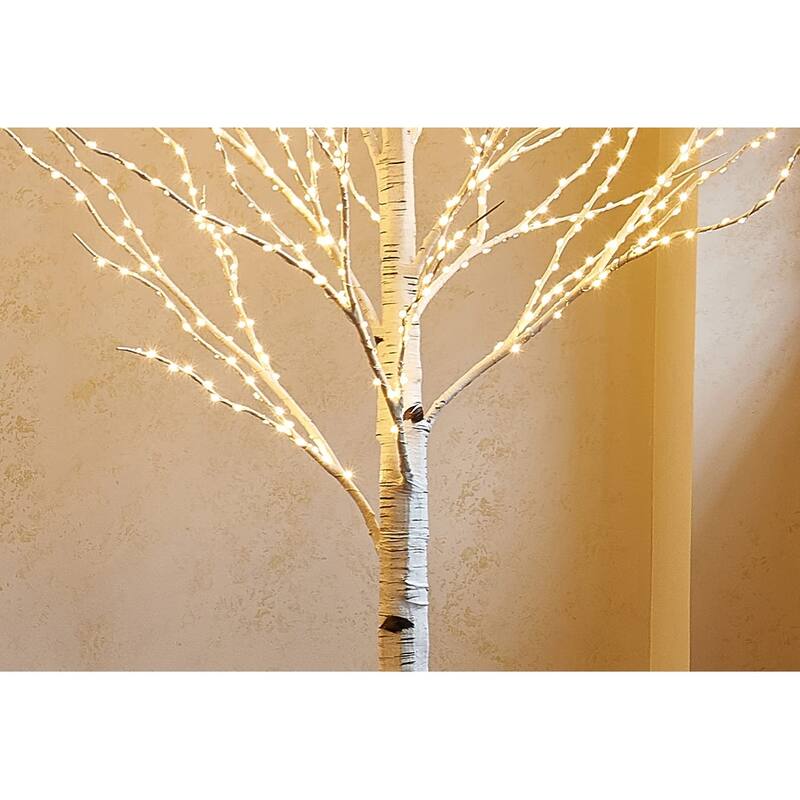 Lighted Birch Tree 6FT 330L Warm White Fairy Lights, White Twig Tree Lights for Home