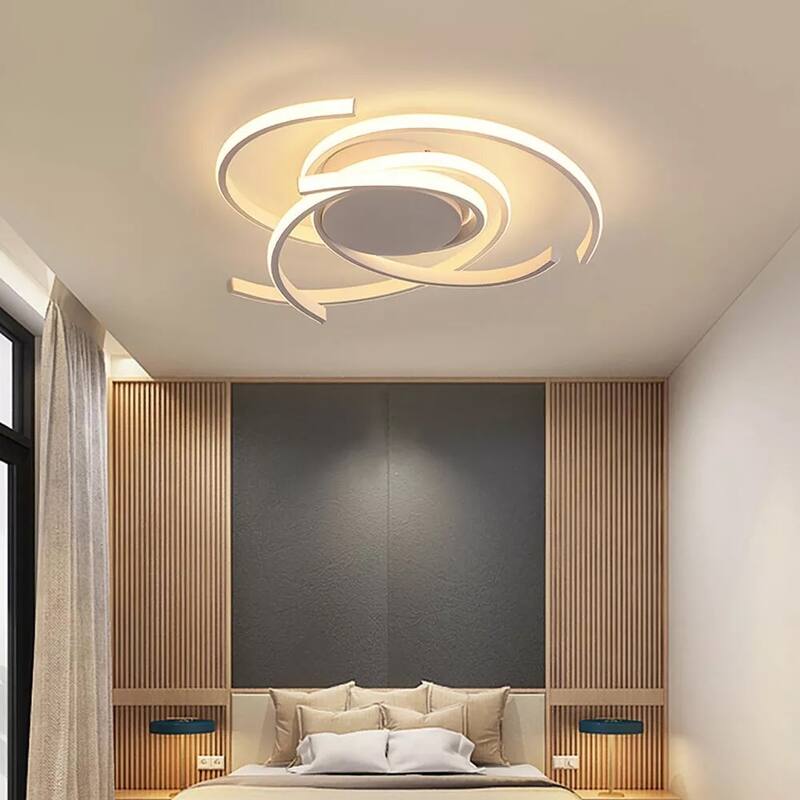 LED Dimmable Ceiling Light Flush Ceiling Lamp Chandelier White Remote - 22" x 4"