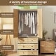 preview thumbnail 5 of 22, Armoire Wardrobe Closet with Drawers, 69.5" Wooden Wardrobe Cabinet with Hanging Rod, 2 Doors Clothing Storage Cabinet