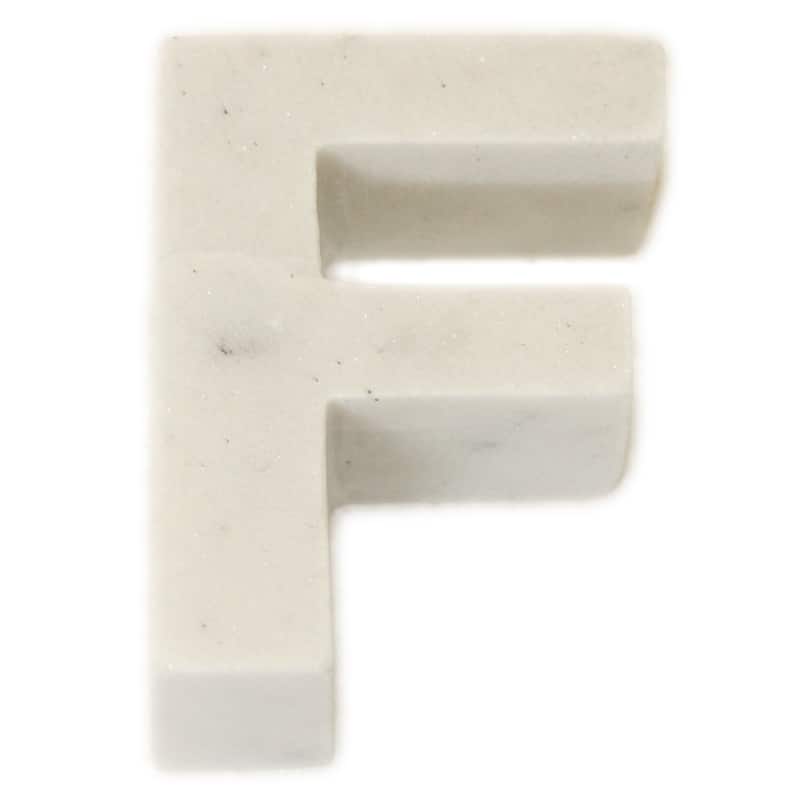 Marble Helvetica Letter White - F