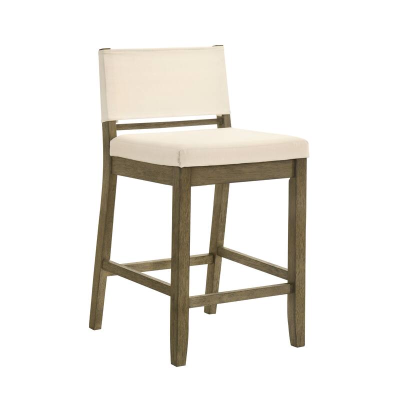 Yanely Mdoern Bar Stool, Upholstered Counter Height Stool with Solid Wood Legs