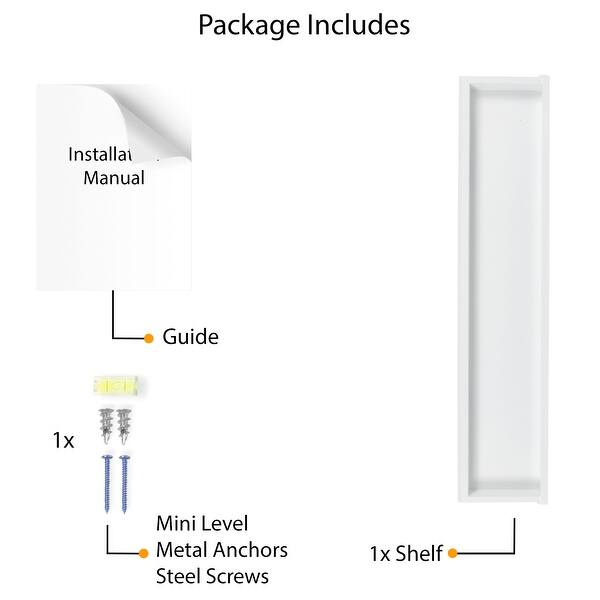 dimension image slide 1 of 2, Wallniture Philly 23 3/4" White Wall Shelf Kids Room Decor, Floating Bookshelf
