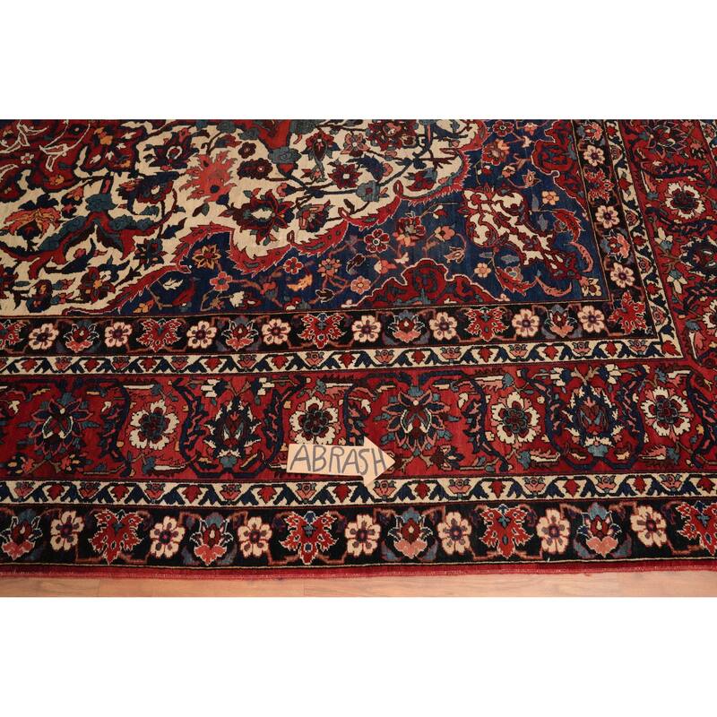 Hand Knotted Oriental 100% Wool Carpet Traditional Floral Beige & Ivories Bakhtiari Area Rug - 14' 7'' X 10' 5''