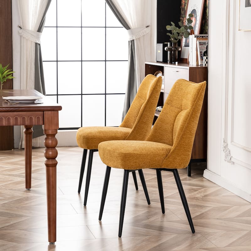 Modern Upholstered Fabric Kitchen & Dining Room Chairs Set of 2