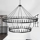 preview thumbnail 17 of 30, Large Black Wagon Wheel Chandelier Farmhouse Pendant Light Fixture 79" Inch - black