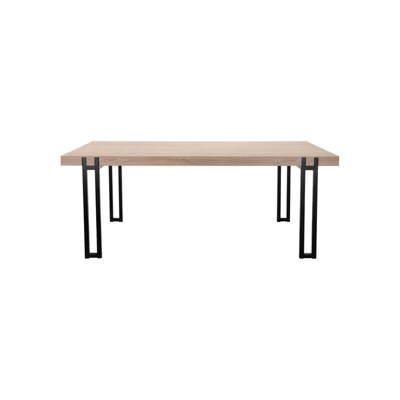 Ren Home Kent Wood Dining Table with Black Metal Legs - Wild Oak