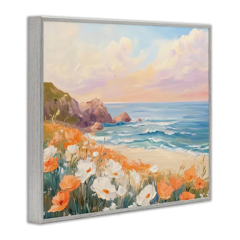 Stupell Poppies by Beach Bay Framed Giclee Art Design By Arlington Prints