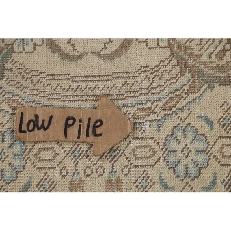 Hand Knotted Oriental 100% Wool Carpet Traditional Floral Beige & Ivories Tabriz Area Rug - 12' 9'' X 9' 7''