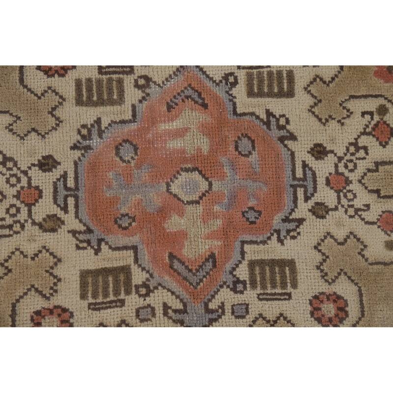 Blue Tabriz Vintage Persian Rug Handmade Wool Carpet - 9'10" x 12'9"