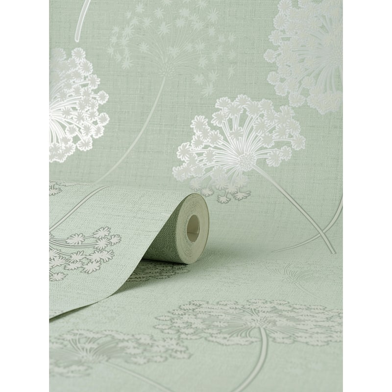 Fine Decor Grace Green Floral Wallpaper